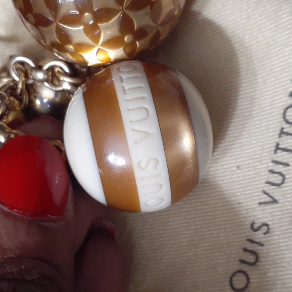 LOUIS VUITTON BIJOUX SAC MINI LIN CROOSETTE KEYCHAIN BAG CHARM - Picture 6 of 7